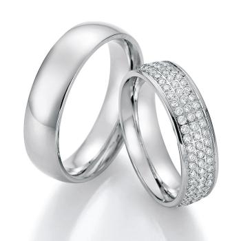 Nowotny-Collection Ruesch Trauringe Weissgold 02/50150-060 + 02/50160-060